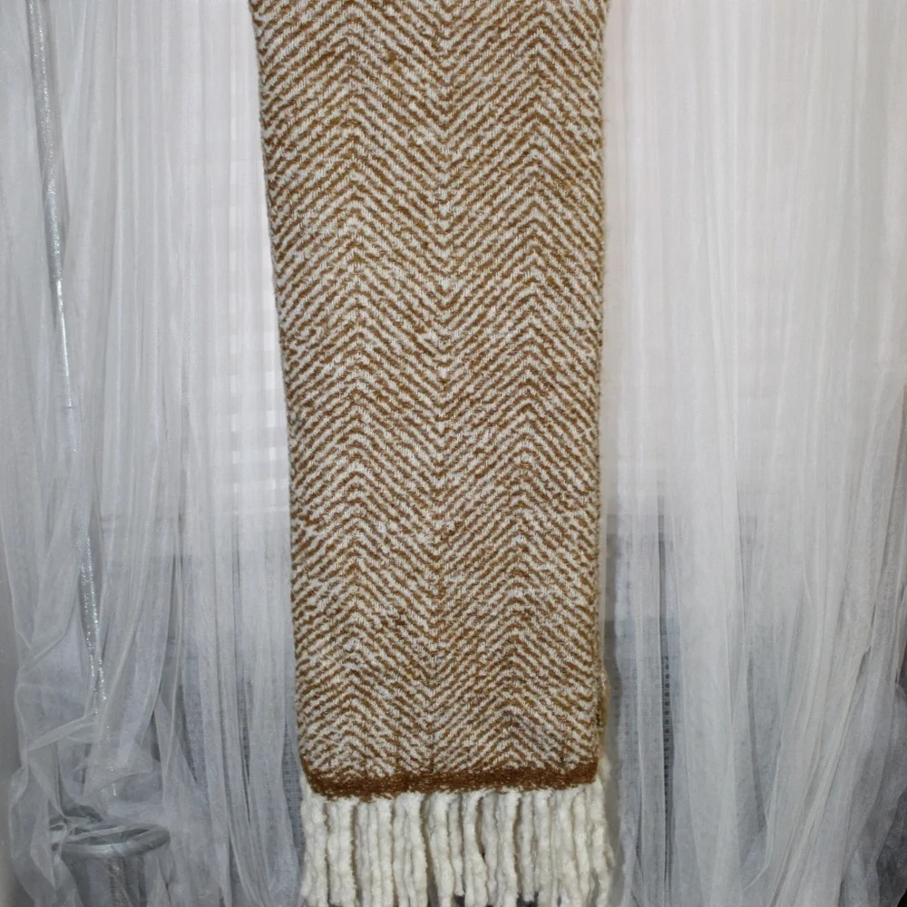 West Elm Brushed Plaid Faux Mohair Throw. Sz. 50